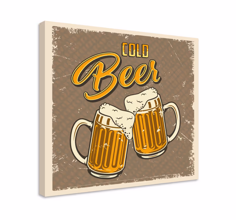 Vintage kylmäkarhu ravintola canvas taulu - Tenstickers