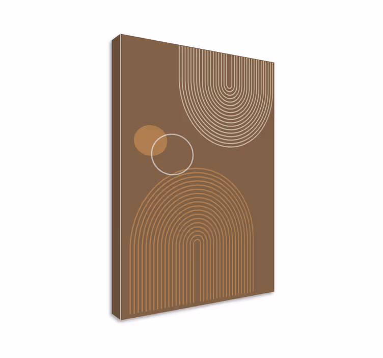 Kaarevat viivakuviot geometrinen canvas taulu - Tenstickers