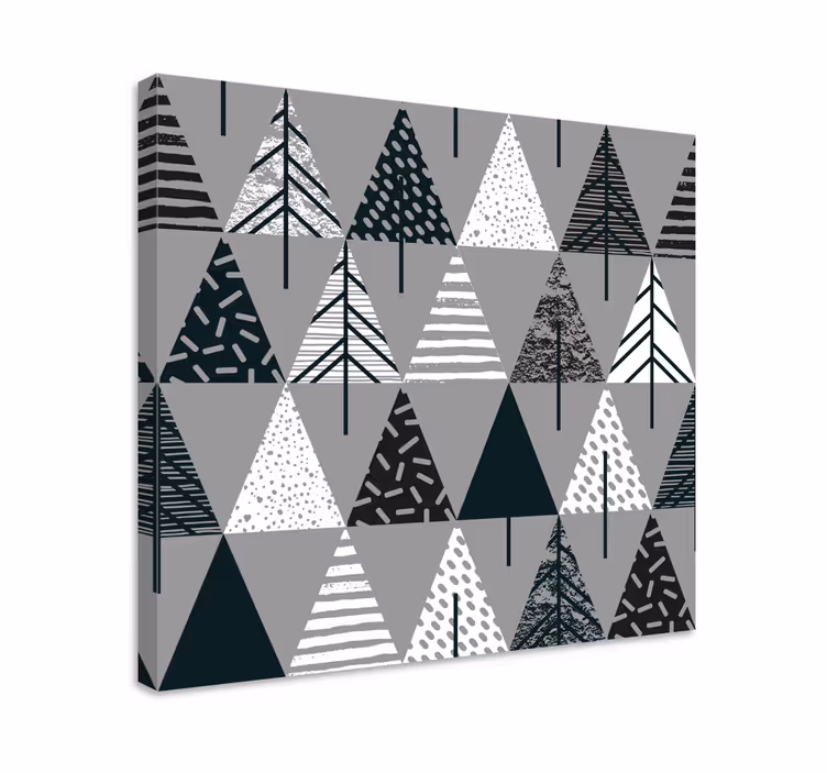Tyylitellyt mäntyhuiput puu canvas taulu - Tenstickers