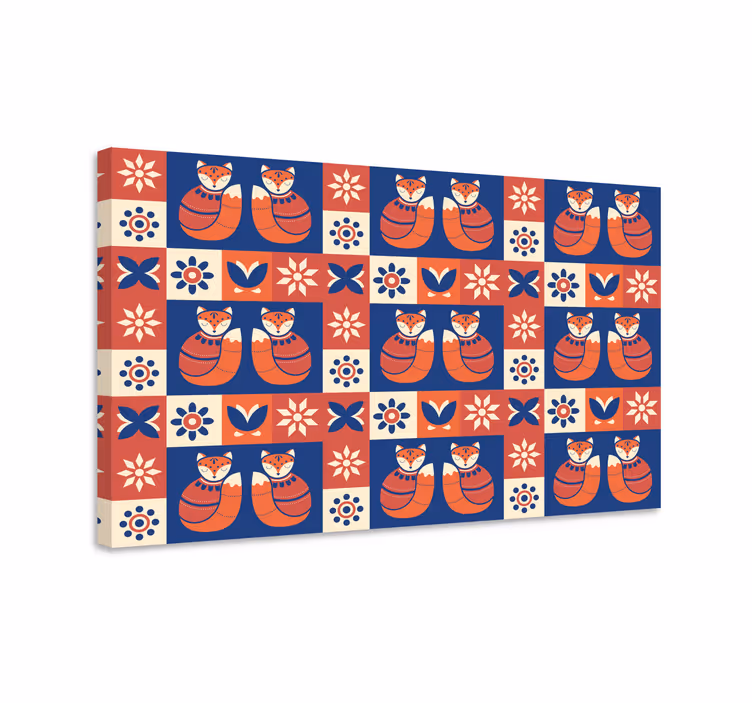 Ystävällinen kissa kuvio canvas - Tenstickers