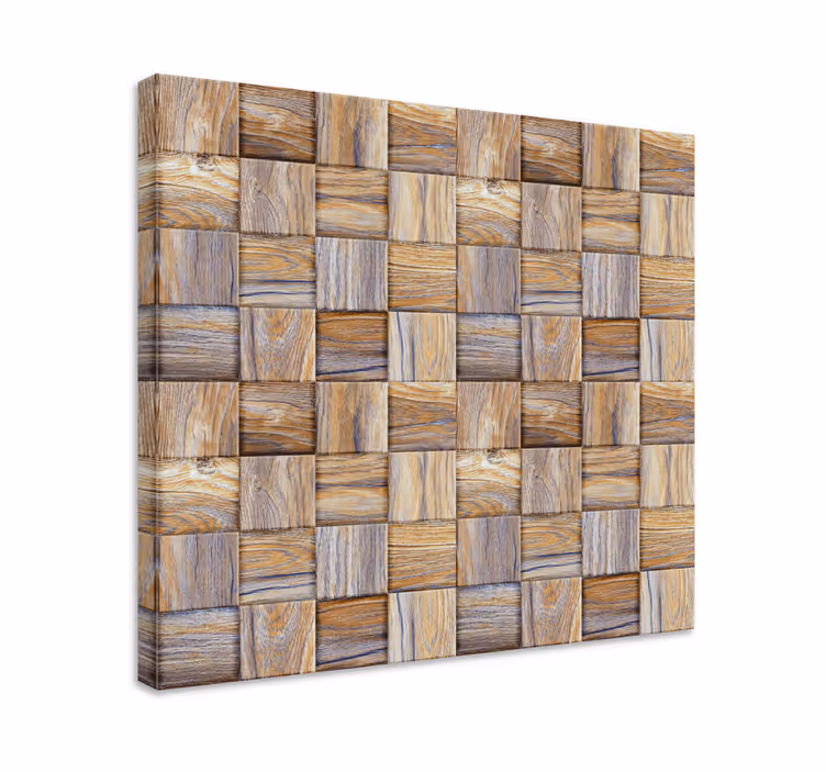 80-luvun puujäljitelmämosaiikki geometrinen canvas - Tenstickers