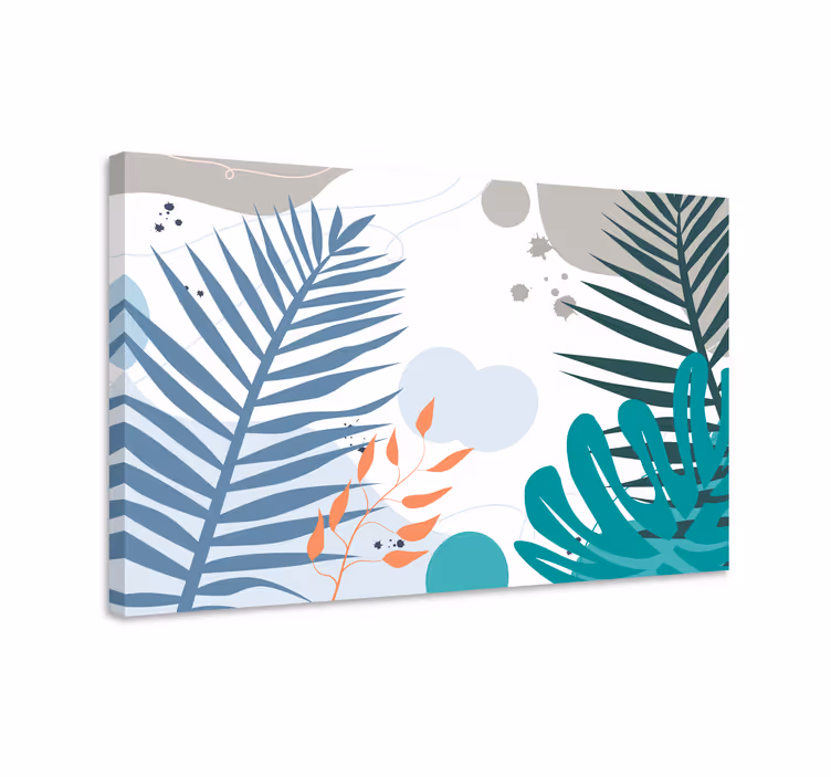 Modernit lehtikuviot kukka ja kasvi canvas taulu - Tenstickers