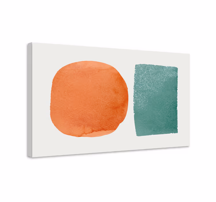 Pyöreä ja suorakulmainen akvarella abstrakti canvas taulu - Tenstickers