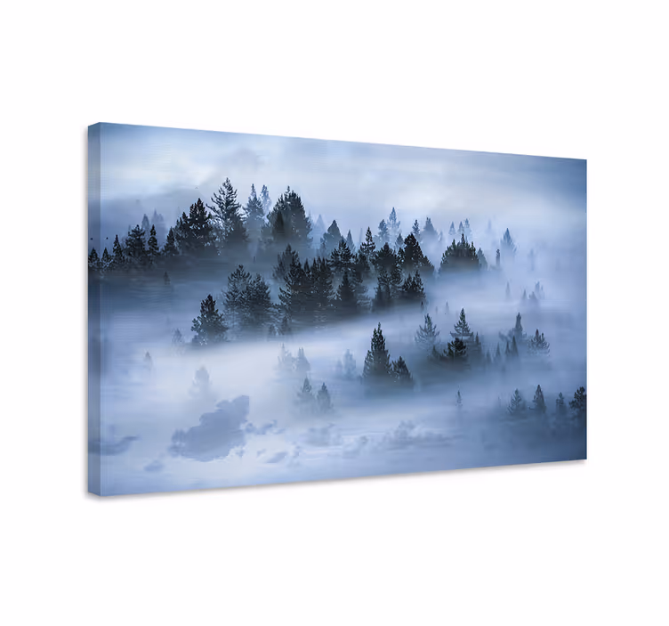 Mäntyjen ja pilvien esteettinen painatus canvas taulu maisema - Tenstickers