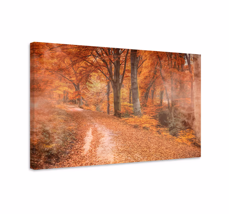 Rauhallinen syksyinen polku maisema canvas taulu - Tenstickers