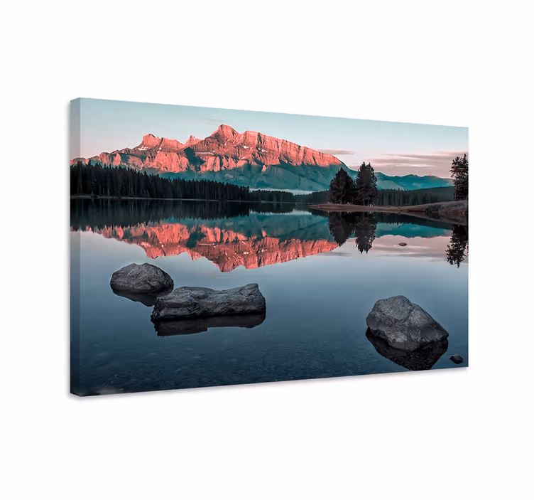 Vuori ja järvi canvas taulu maisema - Tenstickers