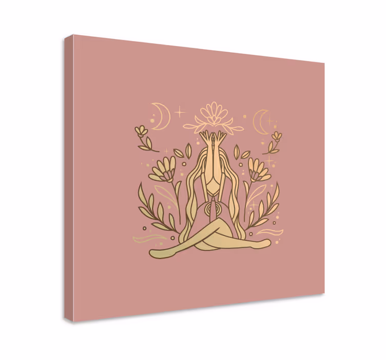 Zen canvas taulu meditoiva kukkaposeeraus - Tenstickers