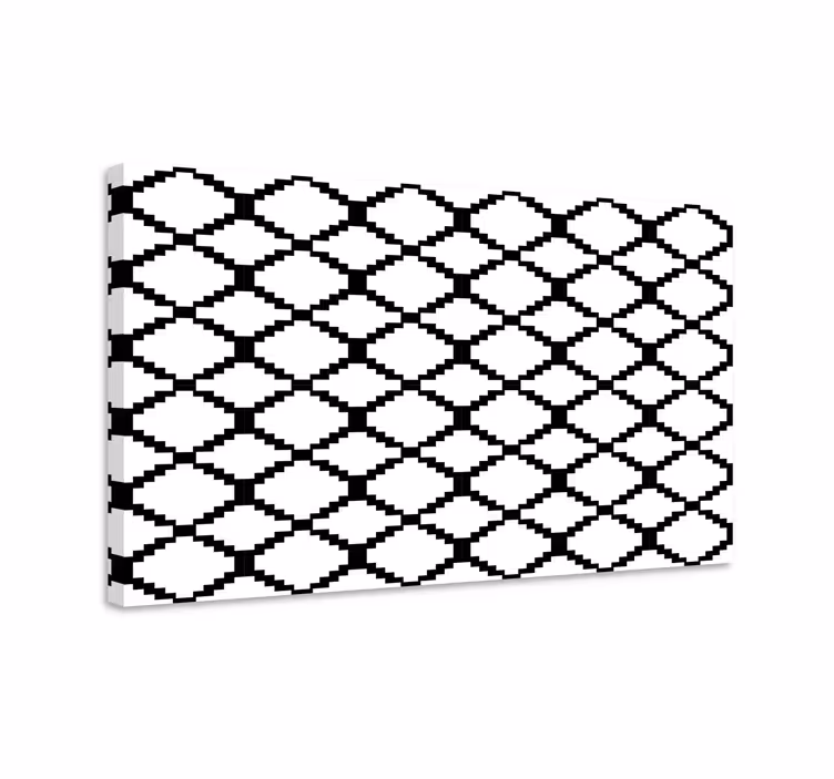 Mustavalkoinen kuvio geometrinen canvas taulu - Tenstickers