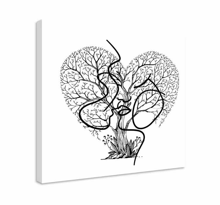 Sydämenmuotoiset puut canvas-taulu - Tenstickers