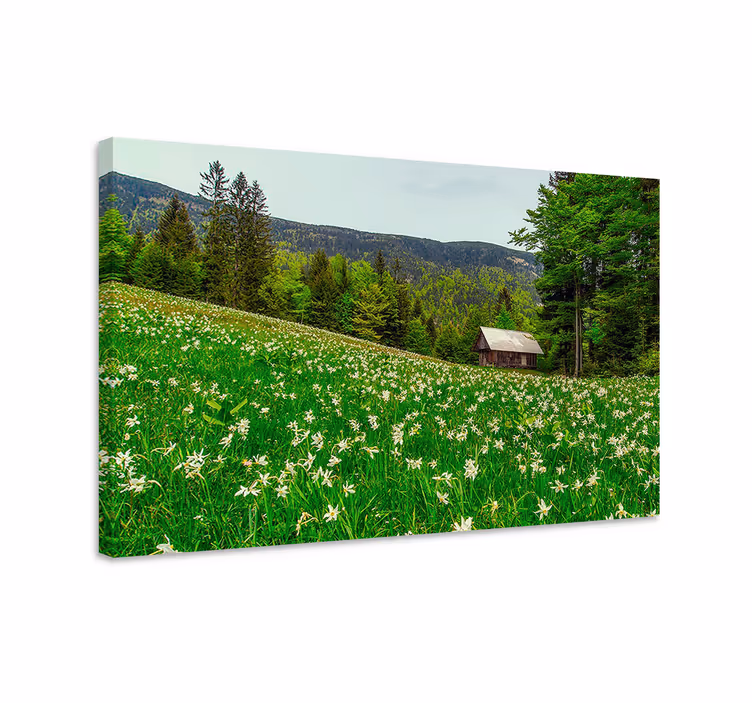 Maisema mökkityylinen canvas taulu maisema - Tenstickers