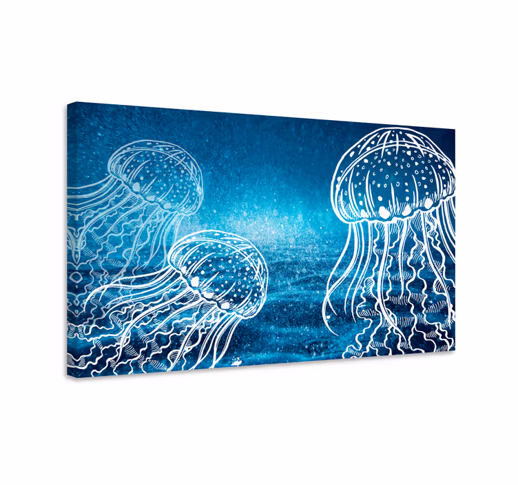 Meduusat merielämä canvas taulu - Tenstickers