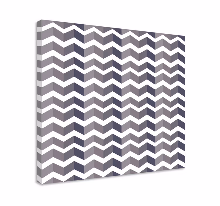 Mustavalkoinen siksak-geometrinen kuvio canvas avioliitto huonees - Tenstickers