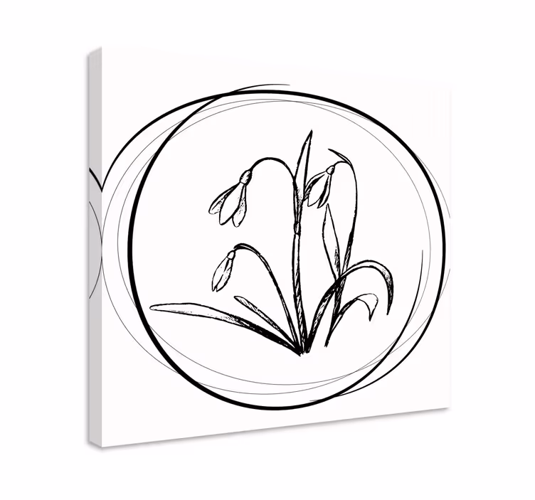 Herkkä lumipallo kukka canvas taulu - Tenstickers