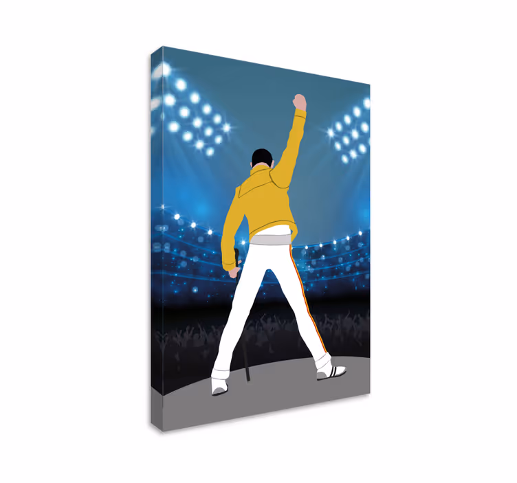 Freddie wembleyllä Musikaali canvas - Tenstickers