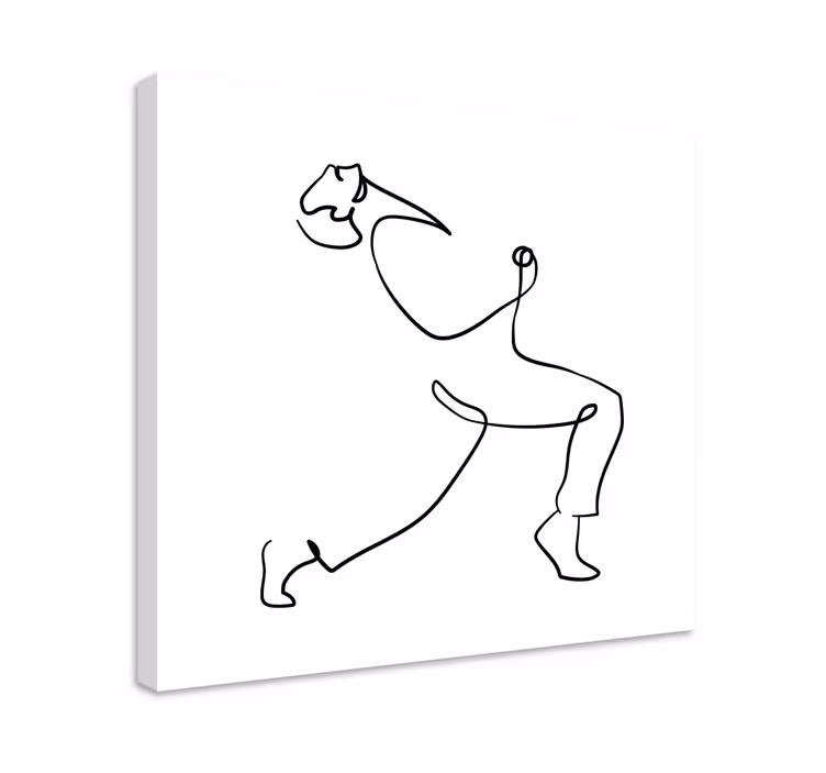 Dynaaminen ihmisen ääriviivat hahmo canvas taulu - Tenstickers