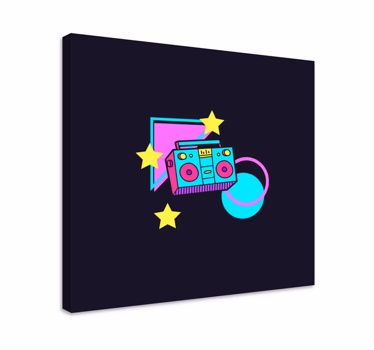 Retro boom box musiikkitaulu - Tenstickers
