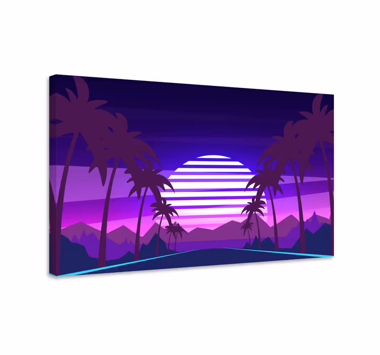 Trooppinen auringonlasku canvas taulu maisema - Tenstickers