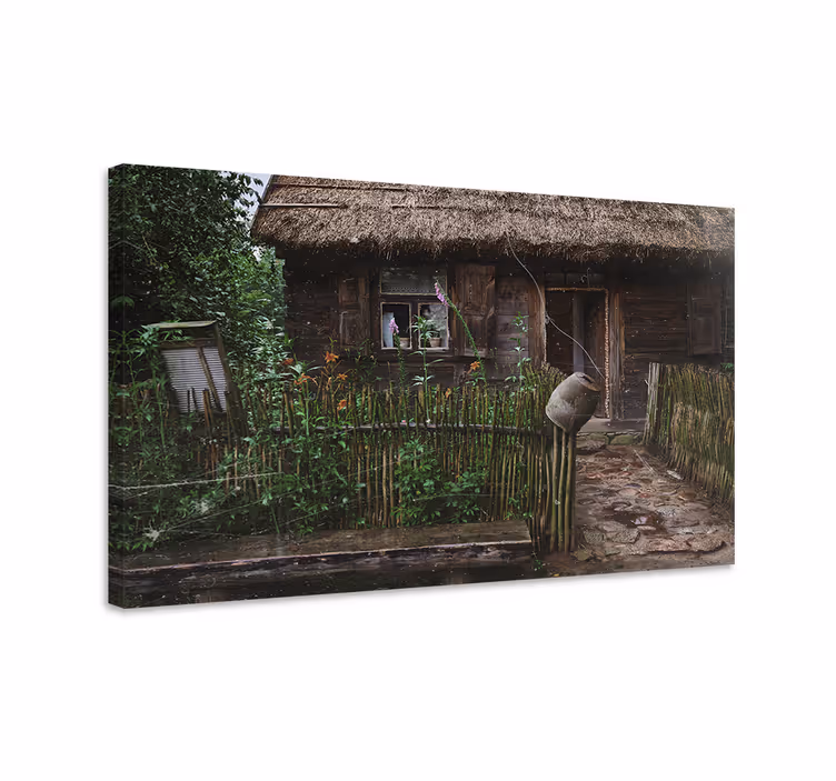 Viehättävä maalaistalon sisäänkäynti canvas-taulu - Tenstickers