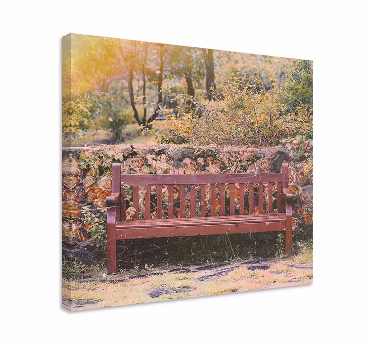 Rauhallinen puutarhakuva canvas taulu - Tenstickers