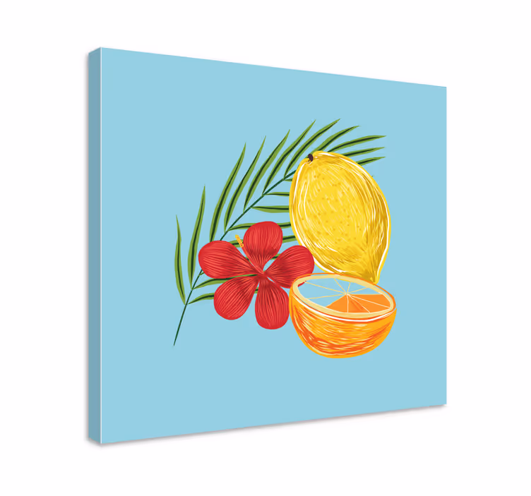 Pastellin sitruunahedelmien muotoilu canvastaulu keittiöön - Tenstickers