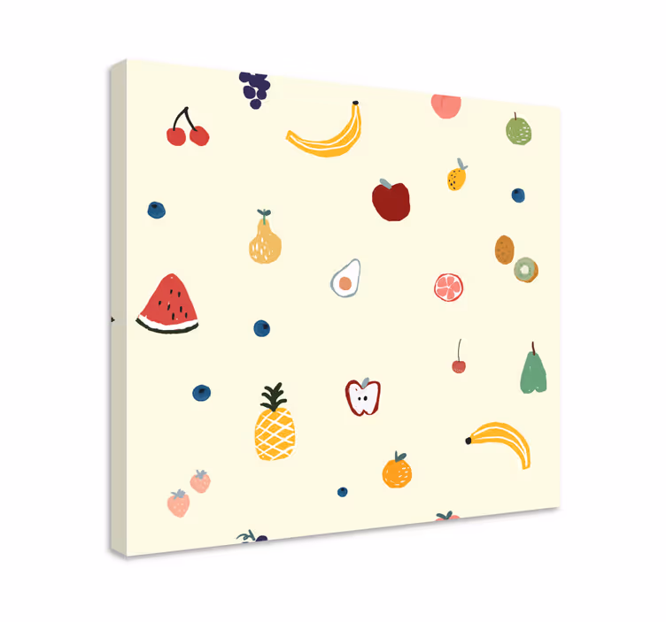 Värikäs hedelmäkasa canvas-taulu - Tenstickers