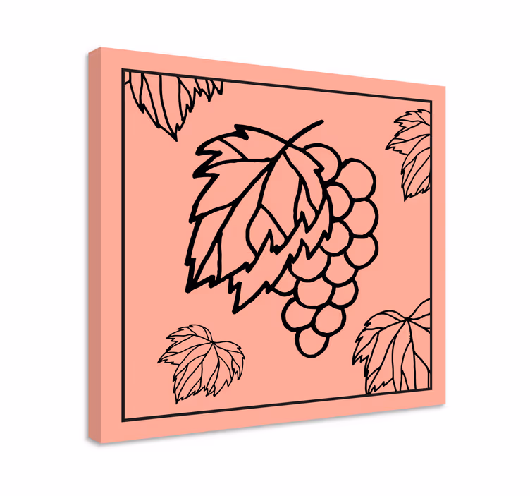 Viinirypäleet ja lehdet hedelmä canvas taulu - Tenstickers