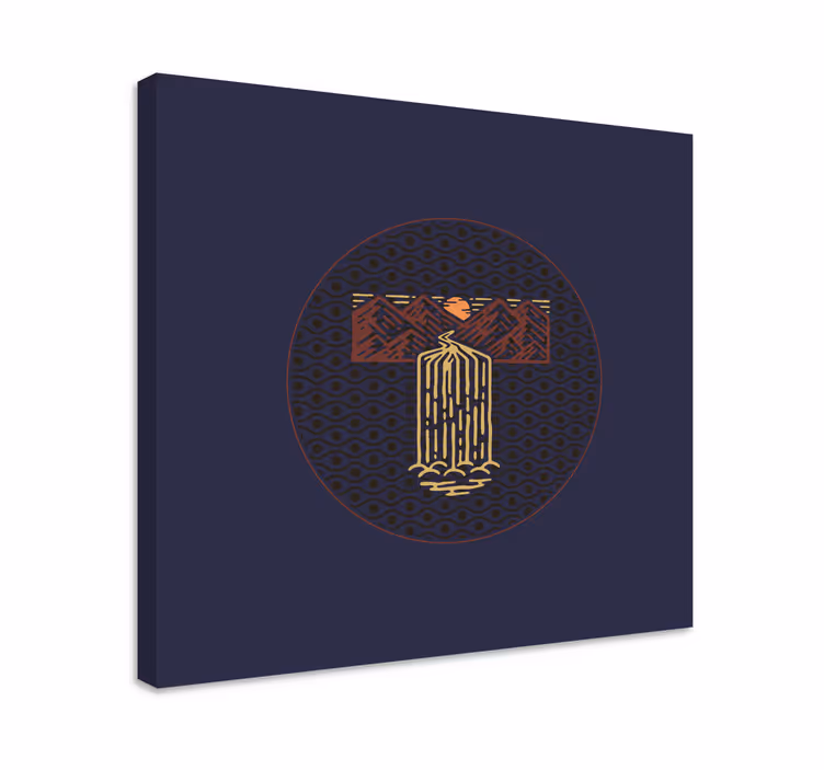Rauhoittava vesiputousmaisema canvas taulu - Tenstickers