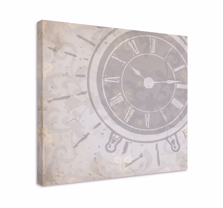 Valkoinen nuhjuinen tyylikäs kello sanoilla vintage canvas - Tenstickers