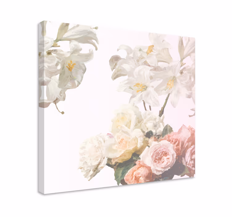Shabby chic -tyylisiä kukkia vintage canvas - Tenstickers