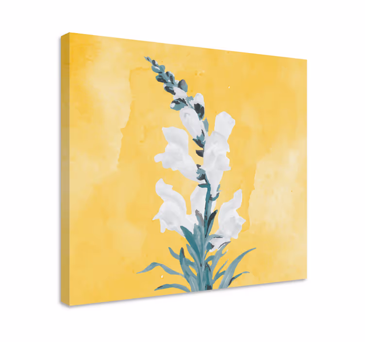 Hienovaraiset valkoiset kukat canvas-taulussa - Tenstickers