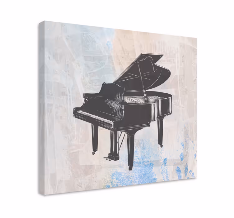 Nuhjuinen tyylikäs pianomaalaus vintage canvas - Tenstickers