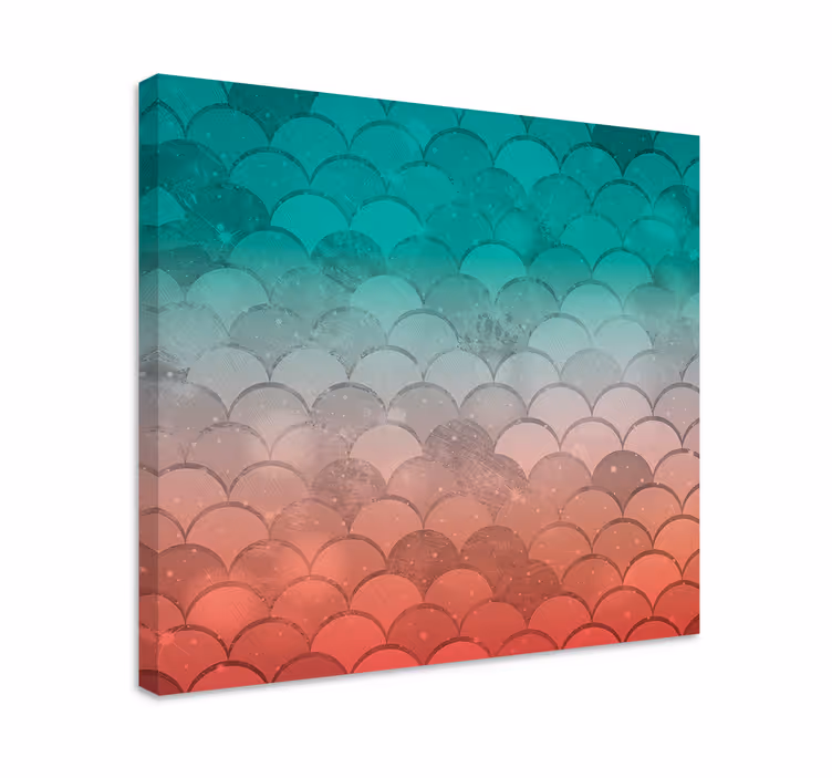 Kaarevat kuvio-aallot geometrinen canvas taulu - Tenstickers