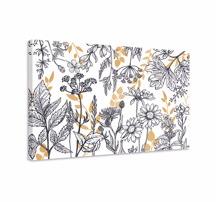 "glamour kukka" variaatio kullalla canvas taulu kukka - Tenstickers