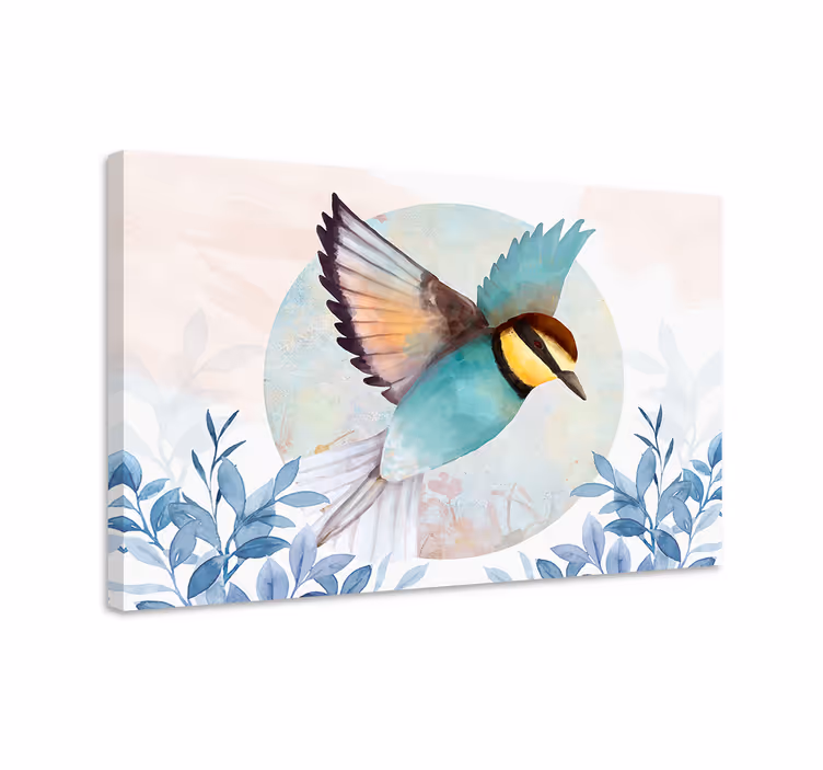 Glamour-tyylinen taiteellinen lintu lintu canvas - Tenstickers