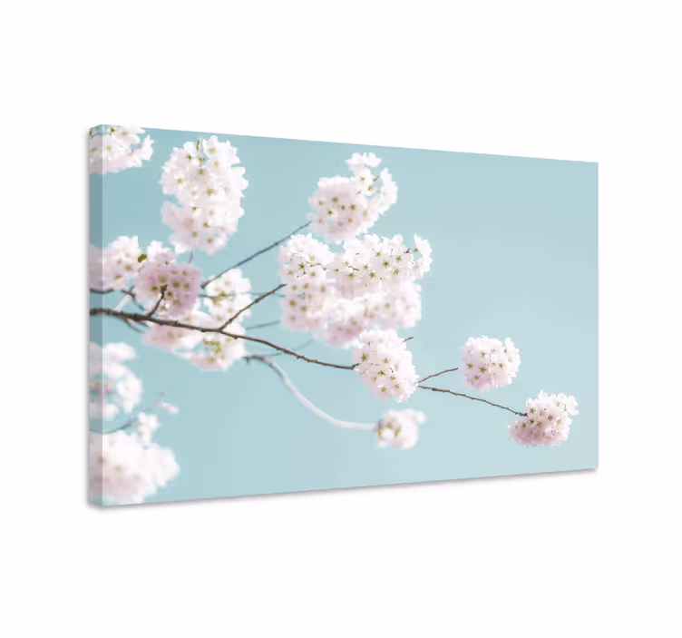 Tyylikäs ja naisellinen valkoinen kukka canvas taulu kukka - Tenstickers