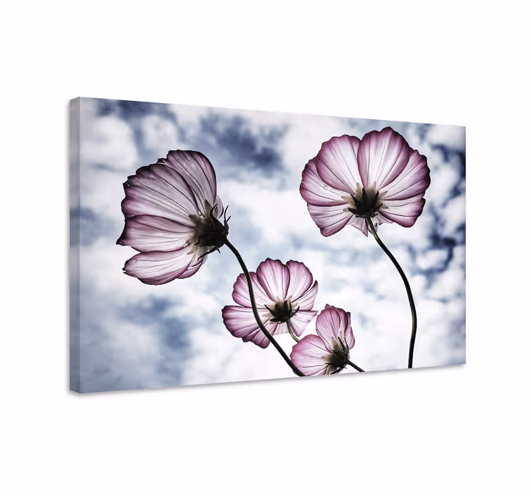 Kukkia siluetissa kukka ja kasvi canvas taulu - Tenstickers