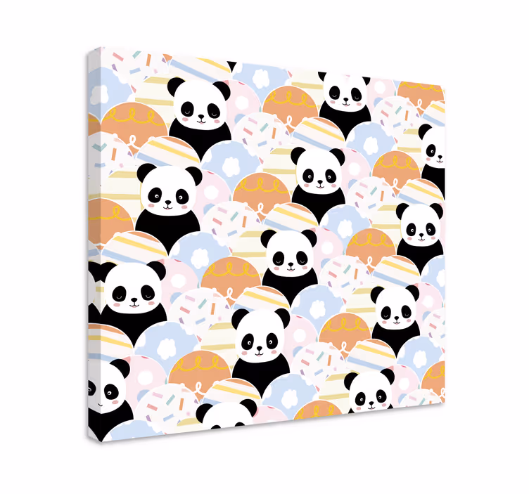 Leikkisät pandakuviot eläin canvas taulu - Tenstickers