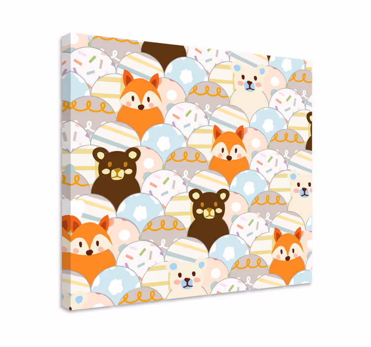 Suloiset eläinhahmot canvas-taulussa - Tenstickers