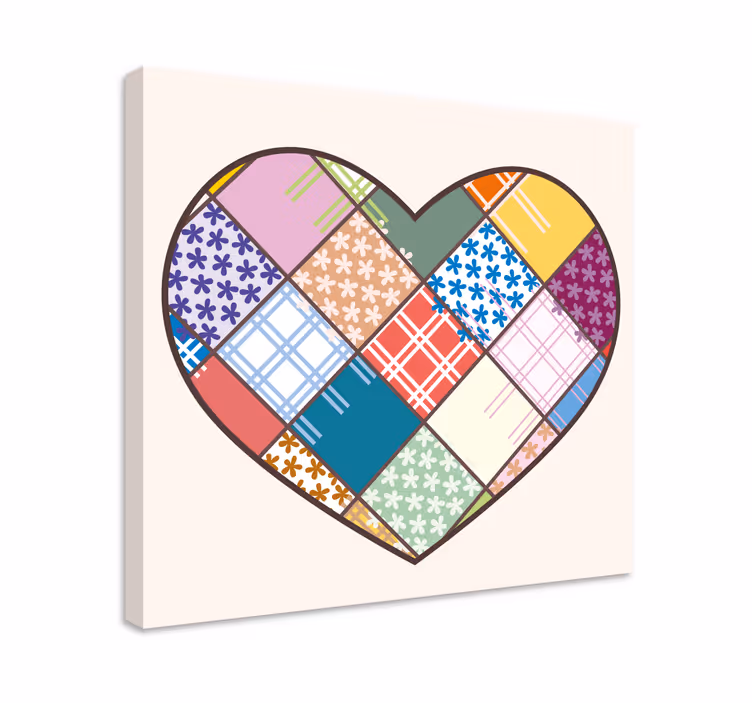 Motivoiva canvas taulu sydänpalapeli design - Tenstickers