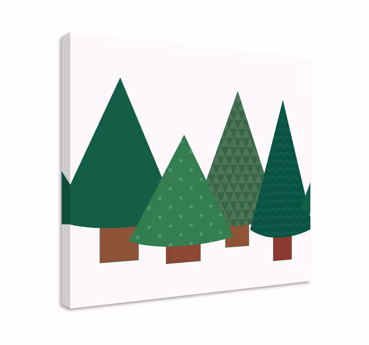 Tyylitellyt vihreät puut canvas taulu - Tenstickers