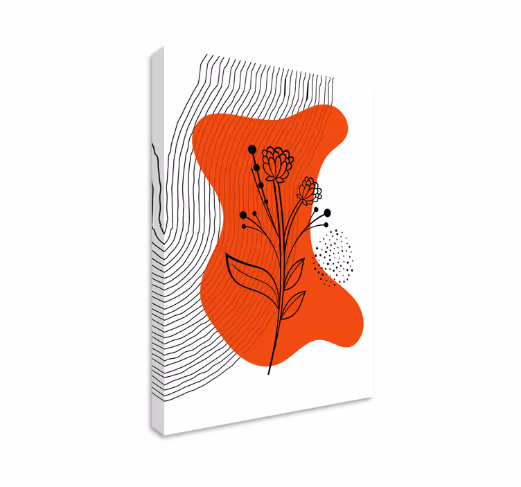 Abstrakti kukkasiluetti canvas-taulu - Tenstickers