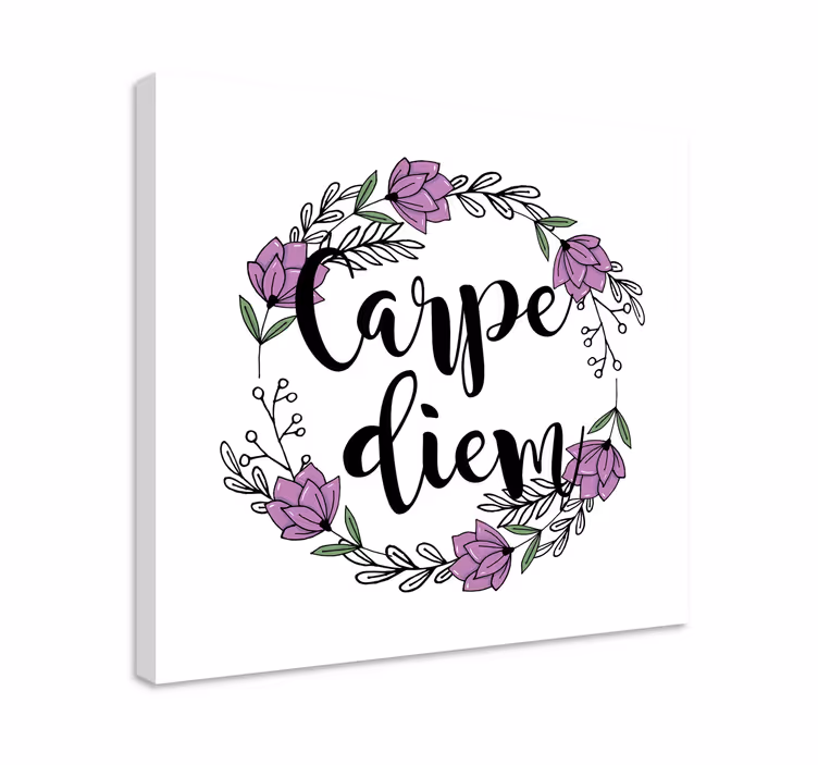 Carpe diem -kukkakuvio motivointi canvas - Tenstickers