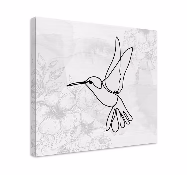 Elegantti kolibri siluetti lintu canvas taulu - Tenstickers