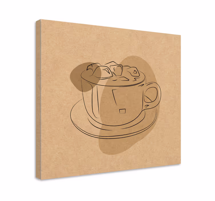 Kukat ja kasvit canvas taulu kahvikuppi kuvitus - Tenstickers