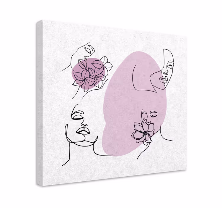 Minimalistiset naisen kasvot Canvas eteiseen - Tenstickers