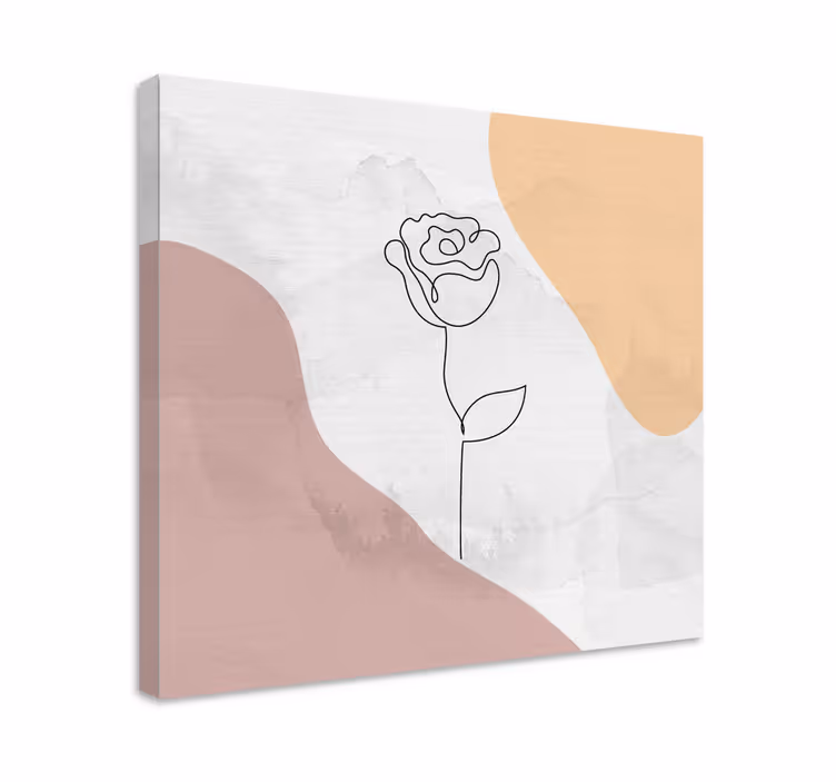 Minimalistinen siluetti ruusu kylpyhuone canvas - Tenstickers