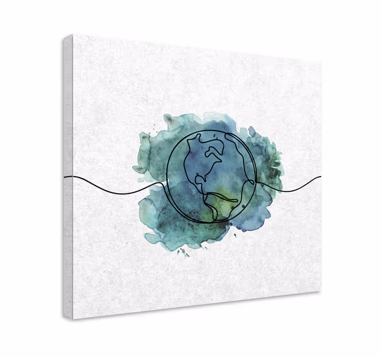 Nykyajan maapallon ääriviivat canvas-taulu - Tenstickers
