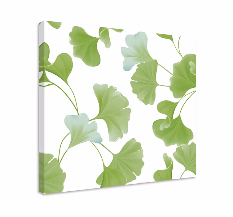 Vihreitä ginkgon lehtiä moderni canvas - Tenstickers
