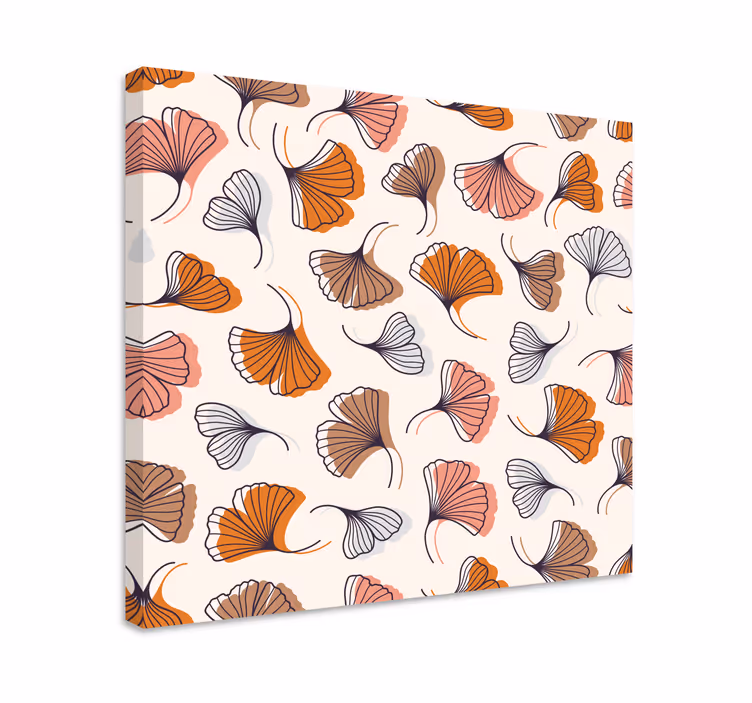Ginkgo lehdet käsin piirretty moderni canvas - Tenstickers