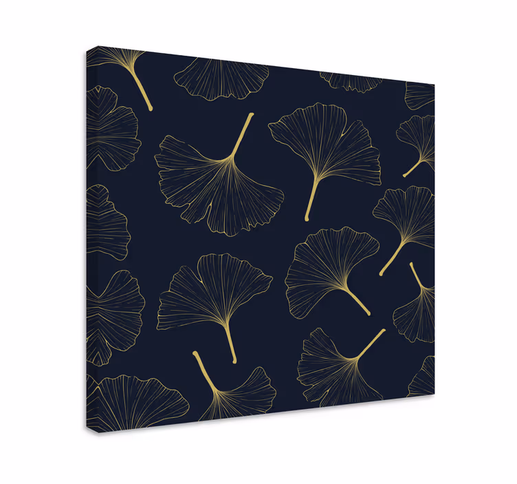 Ginkgo-lehtikuvioinen kukka ja kasvi canvas taulu - Tenstickers